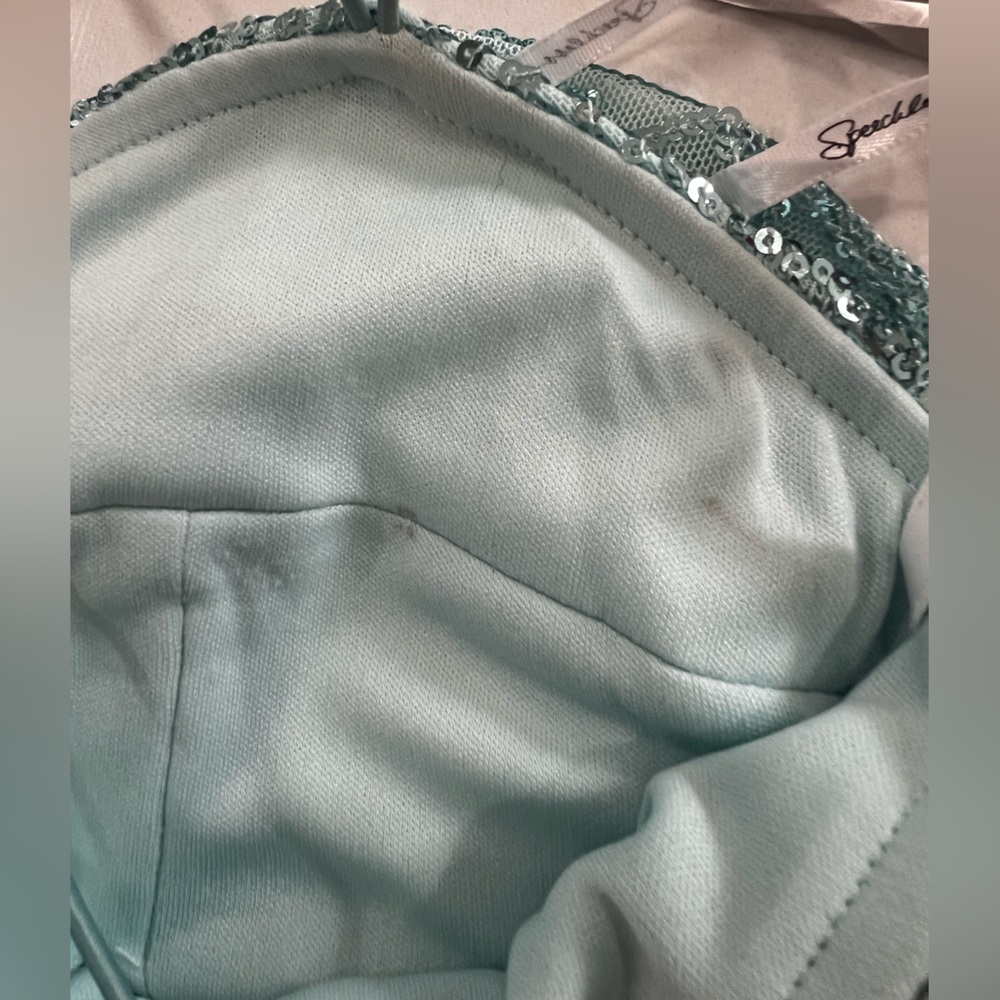 Speechless Seafoam Light Blue Sequin Maxi Slip Dress Size 3 Juniors Prom Gown - Picture 15 of 16